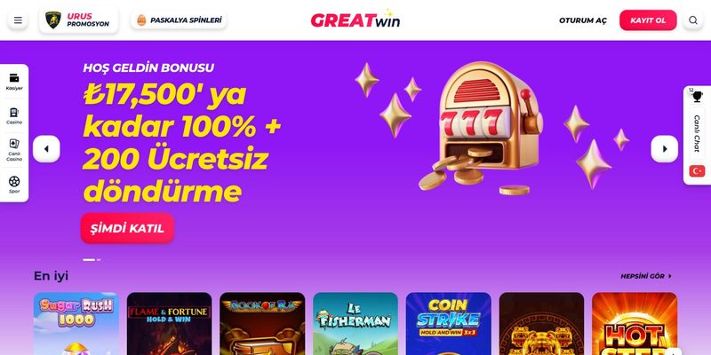 Greatwin ana sayfası