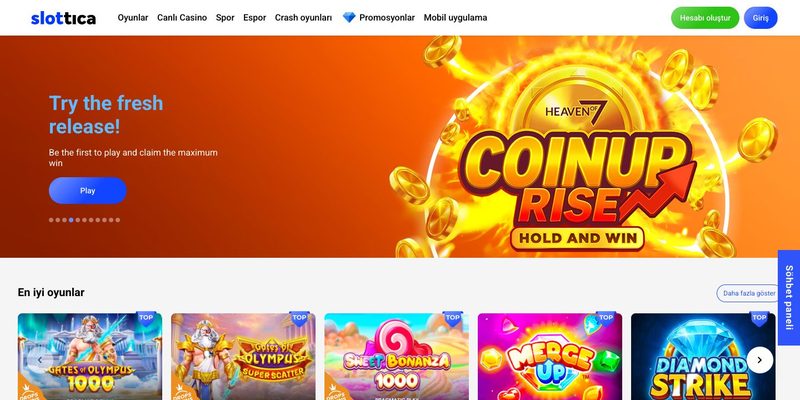 Slottica ana sayfası